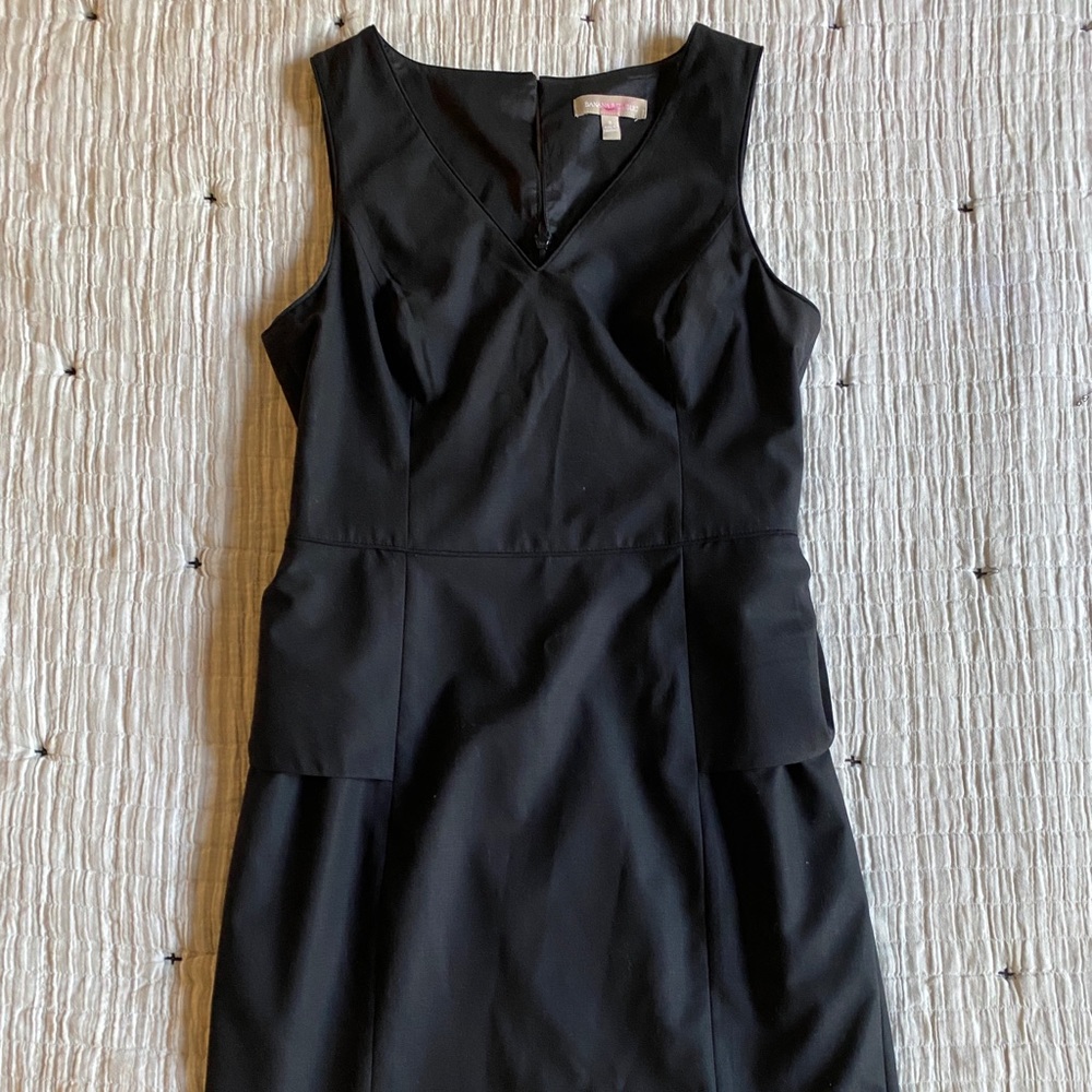 Banana Republic Classic Black Peplum Dress | Size 8
